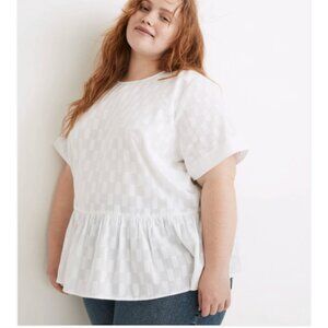Madewell Size Small Medford Top in White Jacquard in NWT